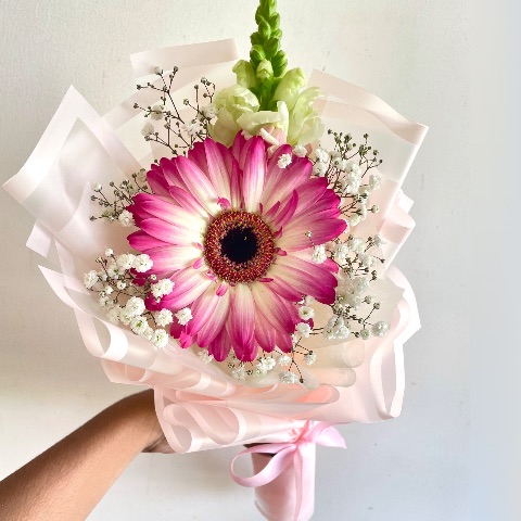 Ramo de una gerbera + follaje