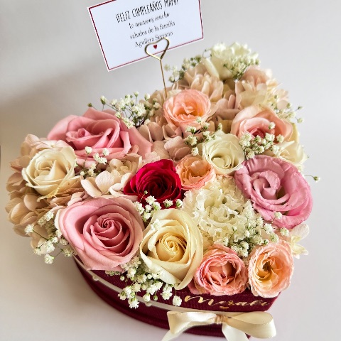 Box corazón floral