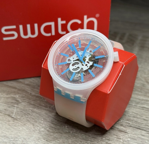 Swatch skelor blue un jelly 47MM